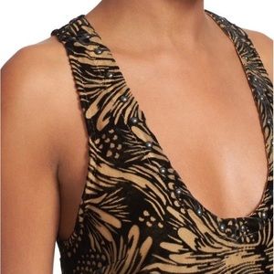 Free People Dress Size XS OB545457 Black Nude Ellie Burnout Swing Sleeveless